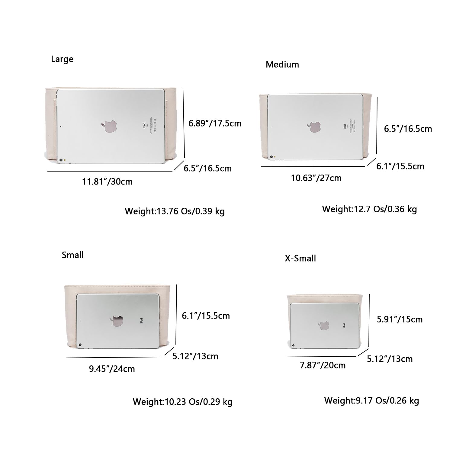 YONBEN Purse Organizer Insert Bag in Bag Felt Fabric Handbag Organizer 4 Sizes for Speedy Neverfull (Beige,Small)