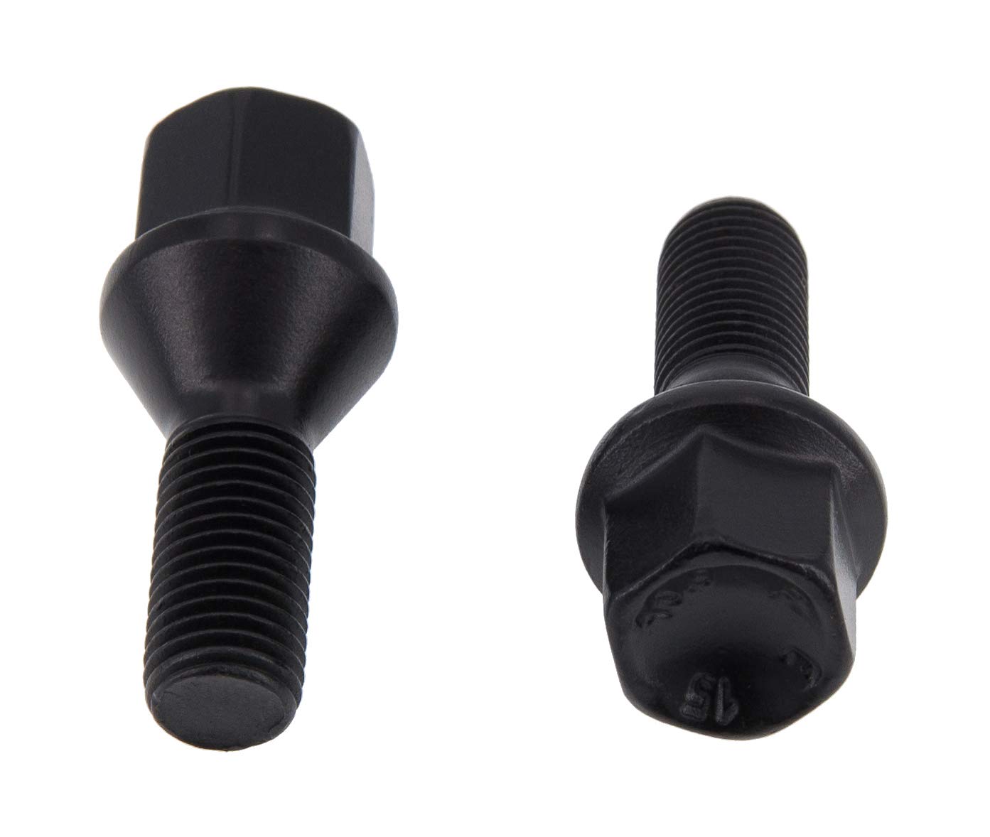 levando 20 sztuk śrub do kół M14 x 1,25 40 mm długość trzonu stożkowego 60° SW17 – zestaw sworzni kół z 20 śrubami do kół w jakości OE, do felg aluminiowych i wymiany opon, kolor czarny