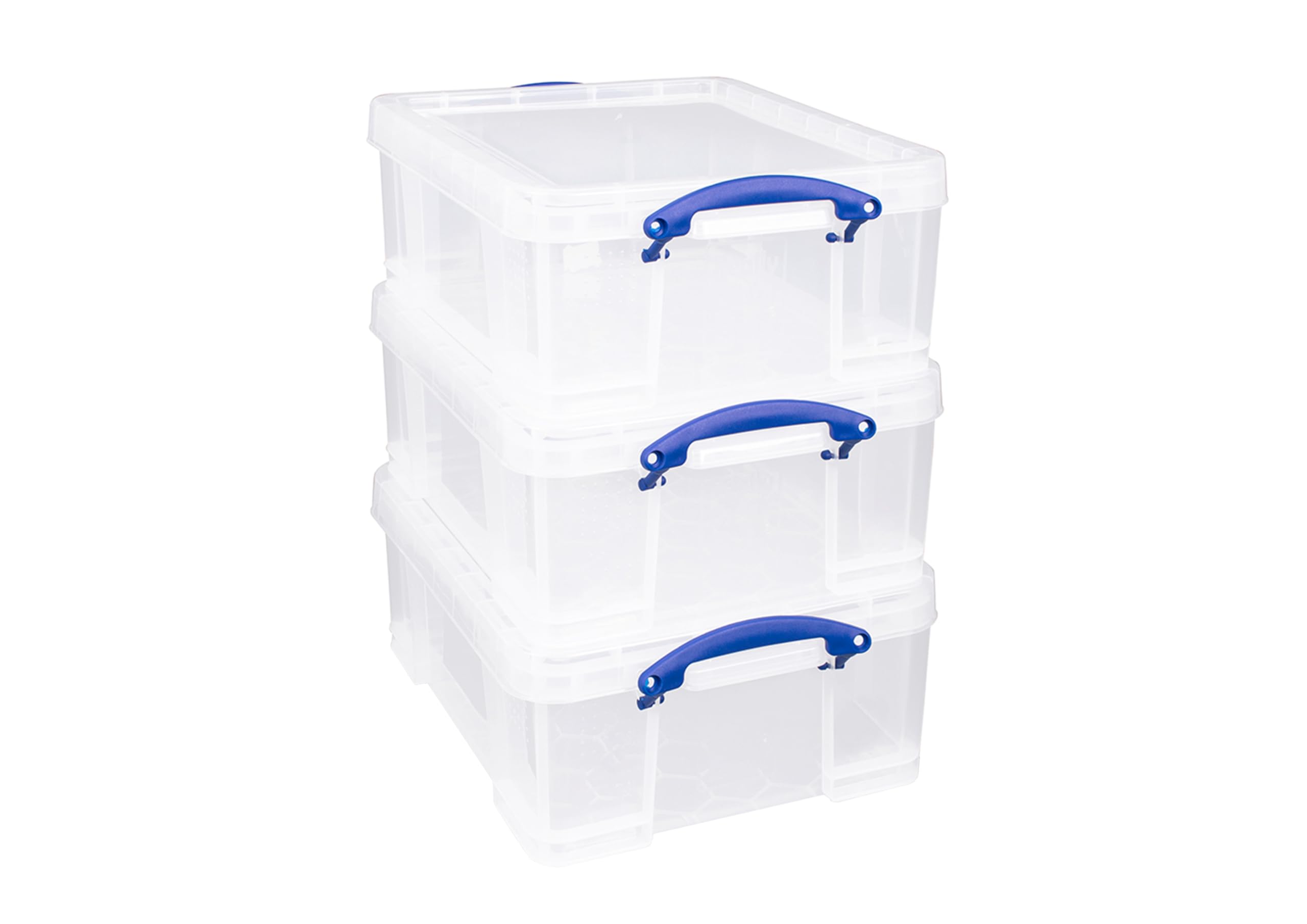 Really Useful Plastic Storage Box 21L Clear Pack of 3