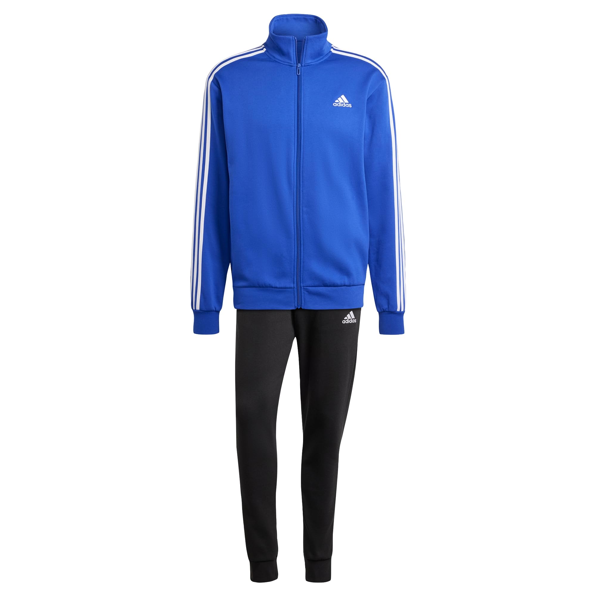 adidas Basic 3-​stripes Fleece Track Suit, Tuta da allenamento Uomo, Semi Lucid Blue S23, XL