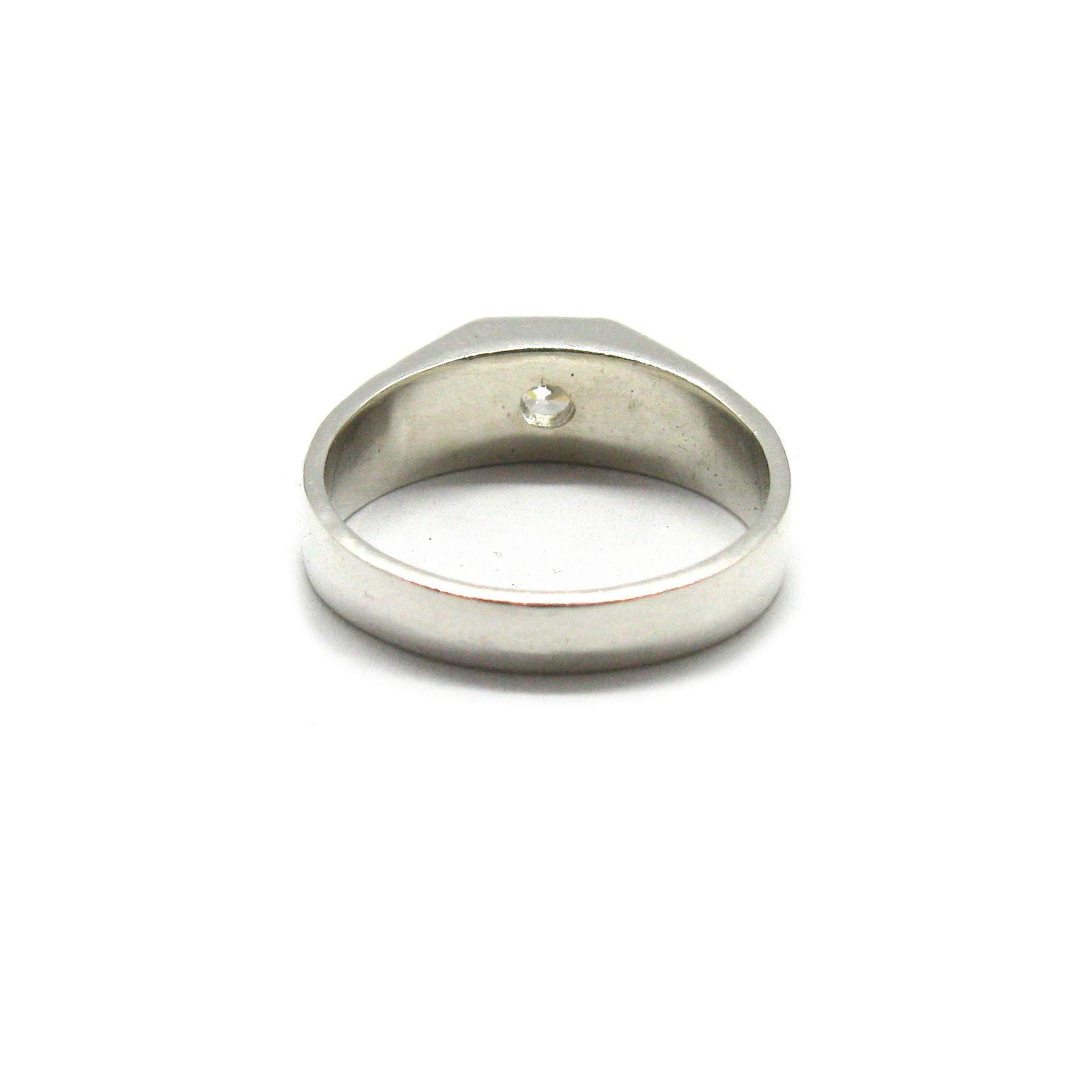 Anello da uomo in argento sterling massiccio 925 con cubic zirconia 5mm R001903