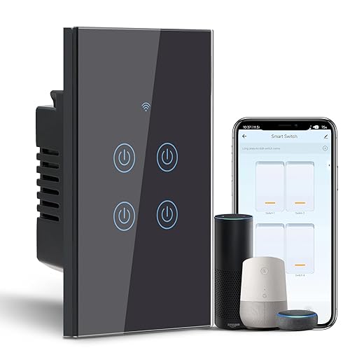 Miniatura 16 de BSEED Interruptor de luz inteligente, interruptor de luz WiFi Alexa de 2 bandas con control remoto de aplicación y función de temporizador,