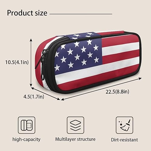 Miniatura 7 de Renewold Estuche para lápices con estampado de bandera estadounidense, para adultos, niños, adolescentes, bolsa para lápices, oficina, universidad,