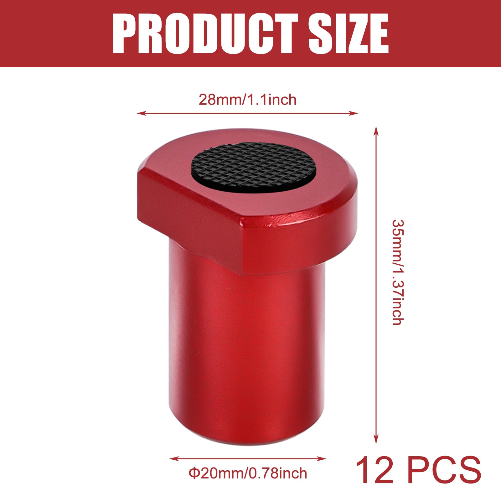 12 ganchos de aleación de aluminio para banco, abrazadera para perros, banco de trabajo, posicionamiento, mandíbulas, accesorios para agujero de perro de 20 mm (rojo)