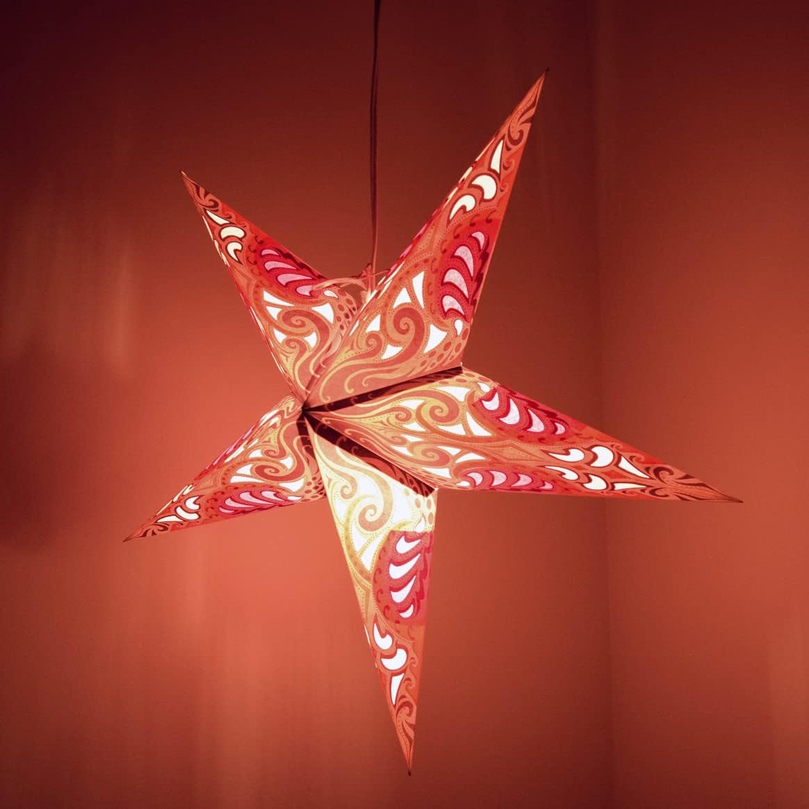 Lavender Pink Obsession Paper Star Lantern with 12 Foot Power Cord Included