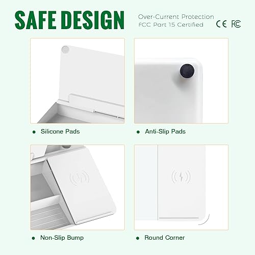 Miniatura 4 de SELEAD Pizarra de Vidrio de Escritorio con Estación de Carga Inalámbrica, Tablero de Borrado en Seco Almohadilla de Computadora Soporte para Teclado