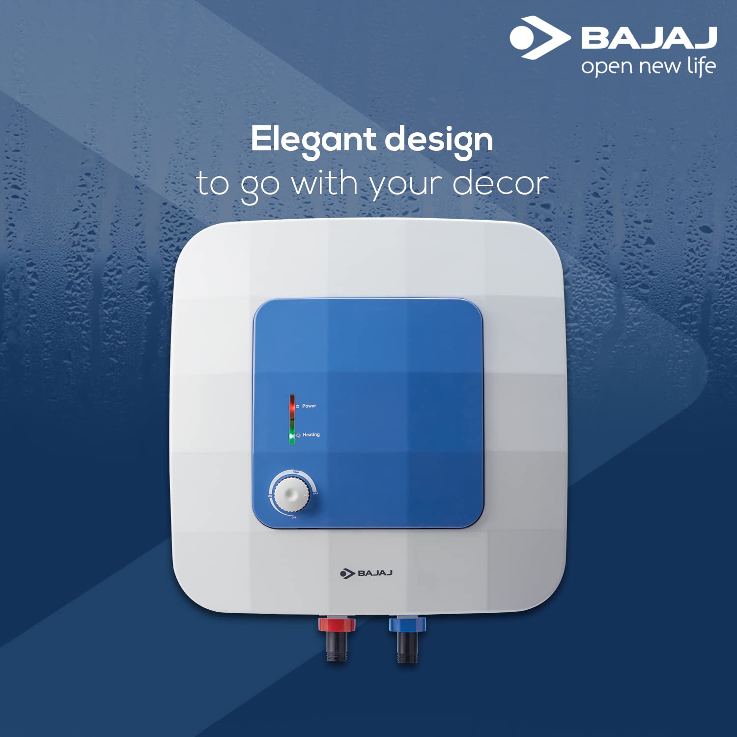 Buy Bajaj Compagno 2000 W 25 Litre Vertical Storage Water Heater| Star  Rated Geyser| Water Heating with Titanium Armour u0026 Swirl Flow Technology|  Child Safety Mode|2-Yr Warranty by Bajaj| White u0026 Blue