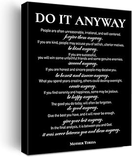 Inspirational Canvas Wall Art Motivational Do It Anyway Quote Canvas Print Positive Canvas Painting Office Home Wall Decor Framed Gift 12 x 15 Inches
