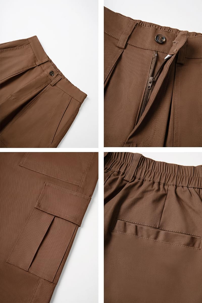 THWEI Cargo Pants for Men Casual Cotton Lightweight Relaxed Fit Stretch Elastic Waist Work Pants - Image 5