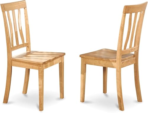 Miniatura 4 de East West Furniture ESAN3-OAK-W - Juego de mesa de cocina de 3 piezas para espacios pequeños contiene una mesa de comedor redonda con pedestal y 2
