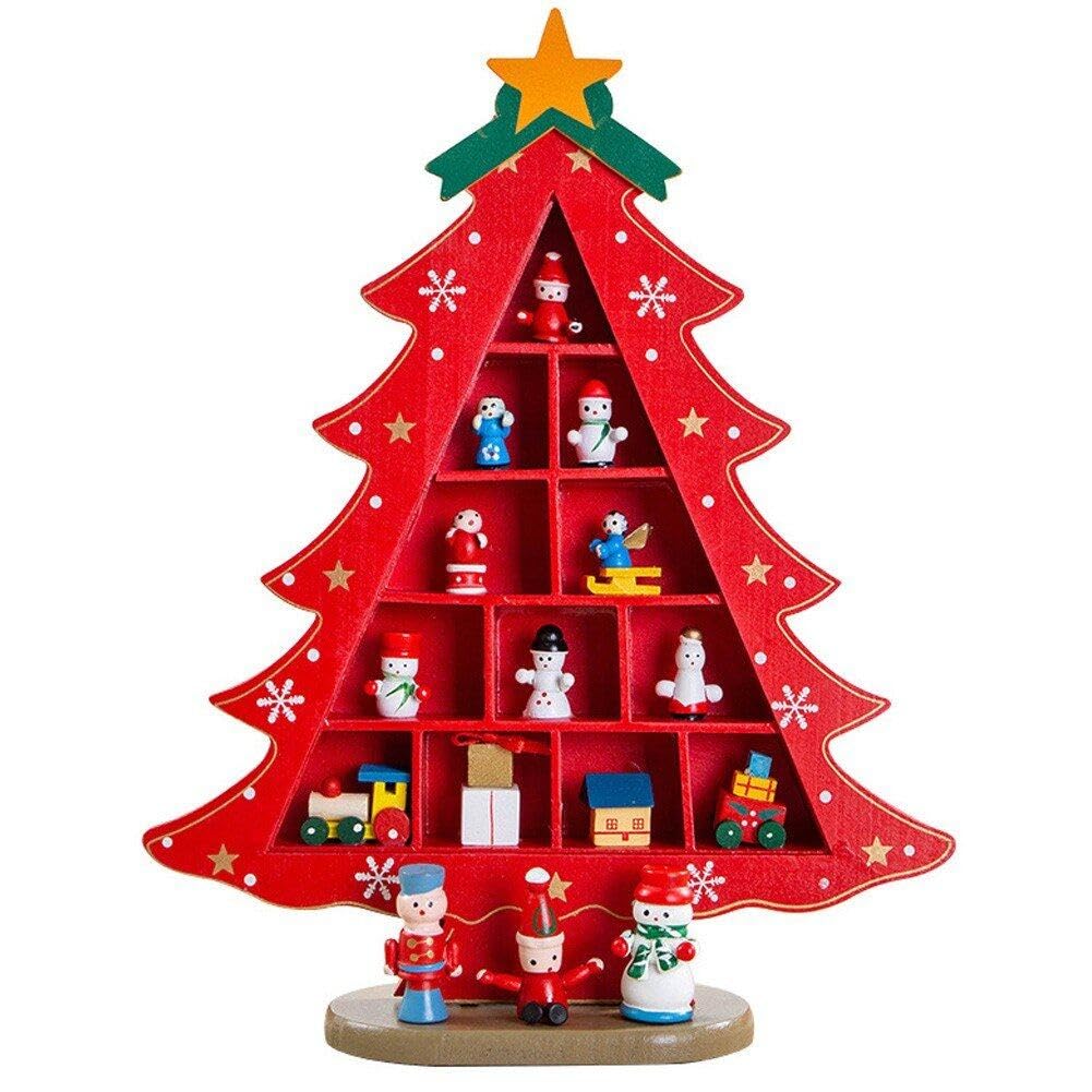 Casiler Red Wooden Christmas Tree Christmas Tree Christmas Diy Ornament For Party Christmas Table Decorations