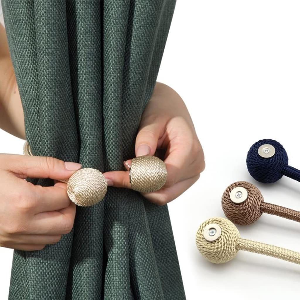 Lot de 2 embrasses de Rideaux magnétiques, Clips de Boucle de Rideau décoratifs pour draperie sans perçage, pour fenêtre d'hôtel de Bureau à Domicile