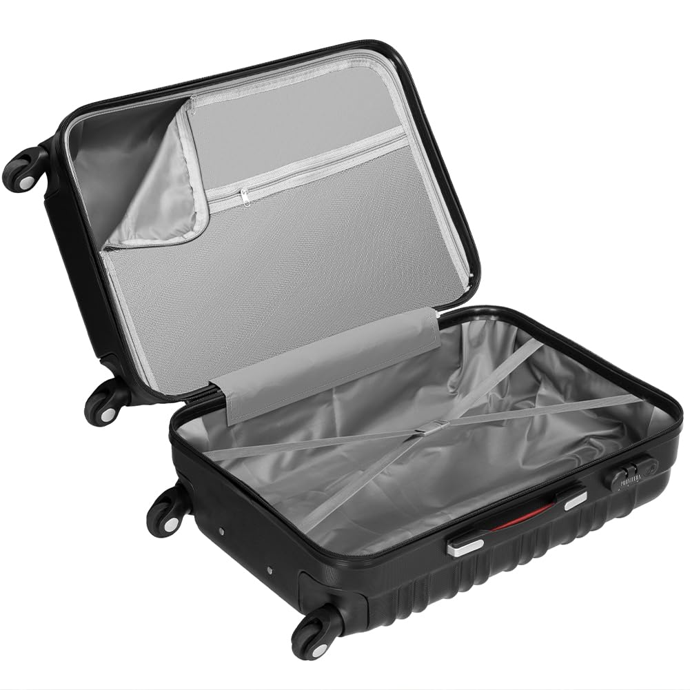 Juego de 4 Maletas rígidas de ABS, Maletas rígidas S-M-L-XL con Mango telescópico y 4 Ruedas Easy Roll, candado con Cerradura de código, Trolley Resistente de Viaje, con Equipaje de Mano