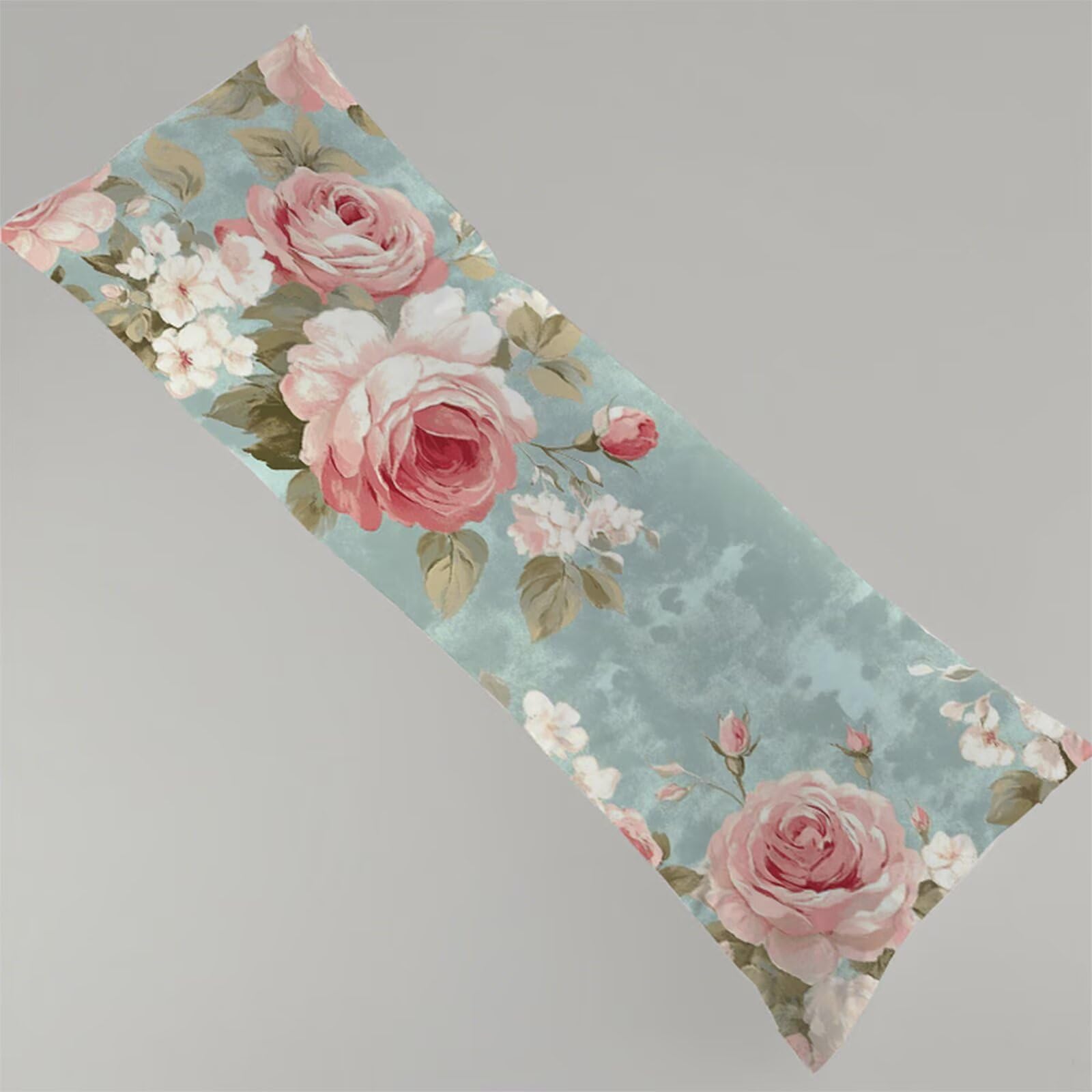 Poszewka na poduszkę 180 x 60 cm niebieska poduszka do spania boczna kwiat duże poduszki z niewidocznym zamkiem błyskawicznym aksamitne dekoracyjne poduszki łóżko miękka oddychająca poszewka na
