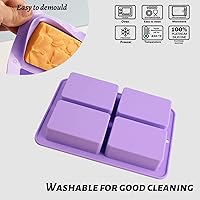 Vista 3 de Moukiween Moldes de jabón de silicona, moldes de silicona con patrón de flores rectangulares 3D para jabón hecho a mano, bombas de baño, barras