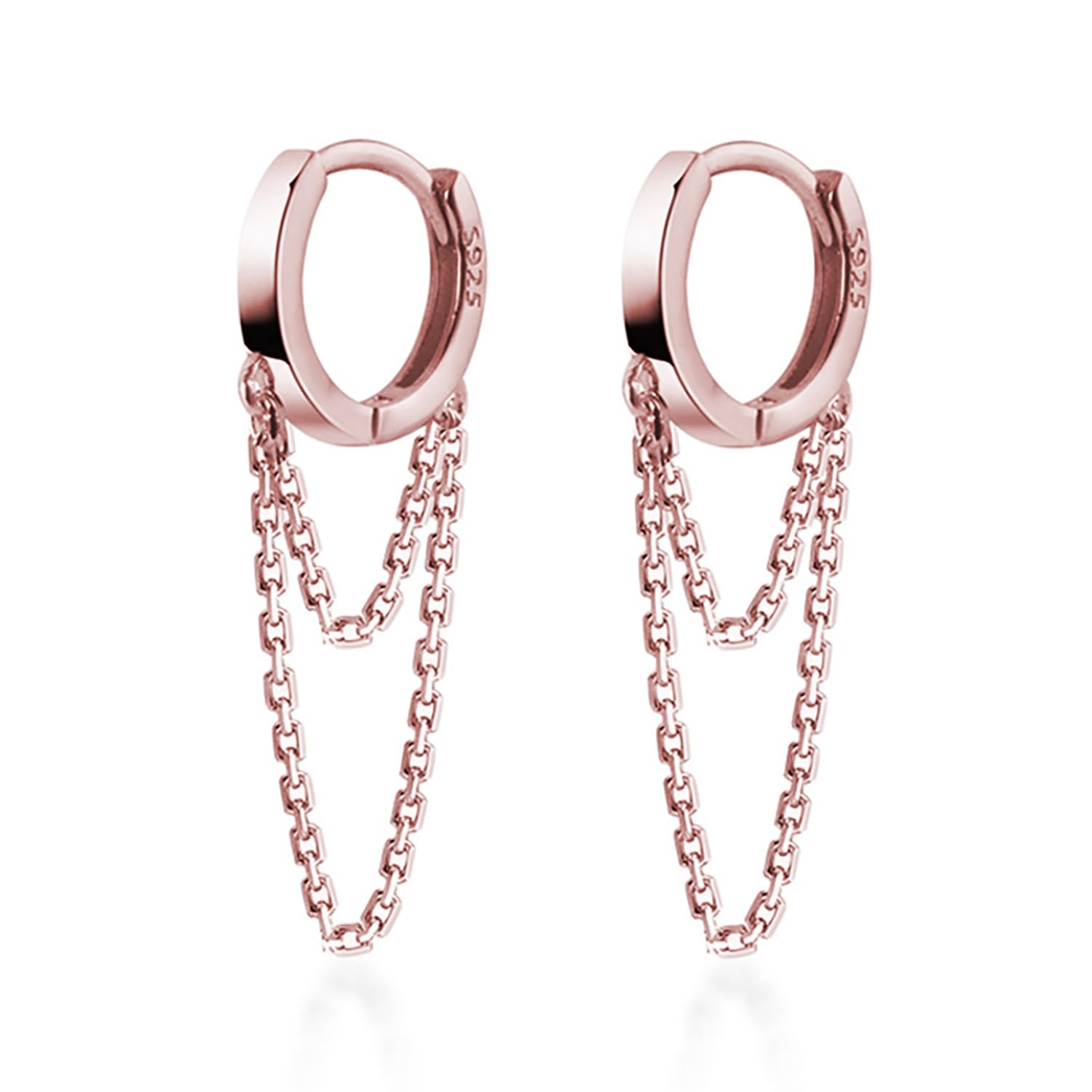 Reffeer Orecchini a goccia in argento sterling 925 massiccio con ciondolo a forma di farfalla, per donne, ragazze, orecchini a forma di cuore, Argento sterling, Zirconia cubica