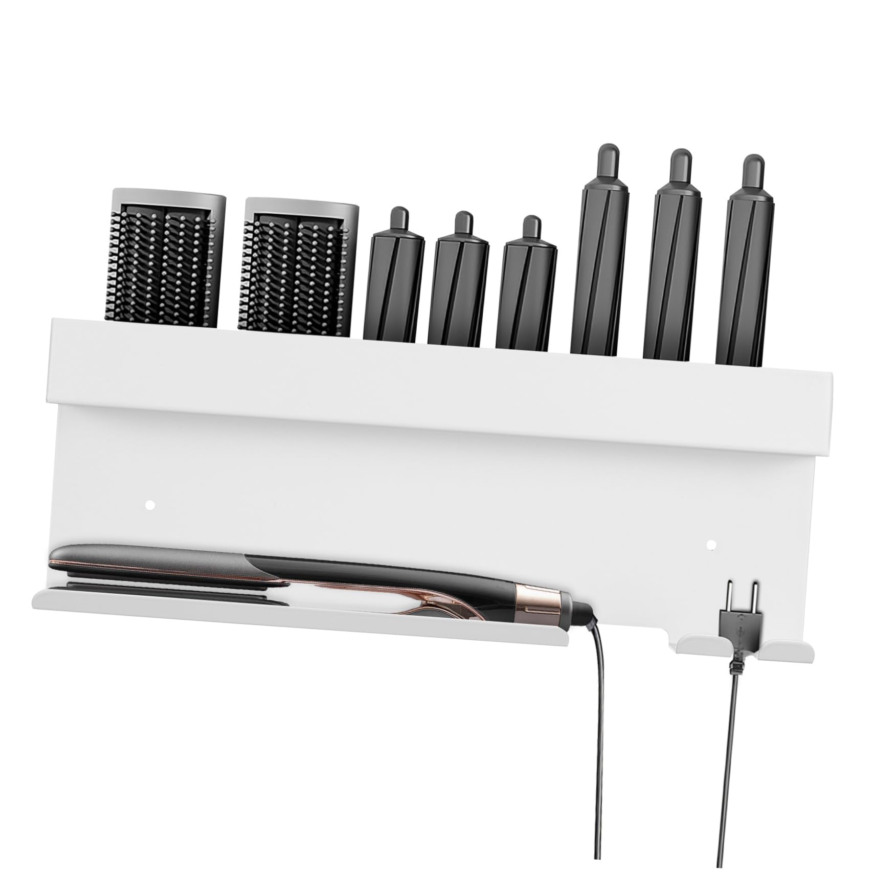 Ciieeo Wandhalterung Haartrockner Aluminium ohne Bohren Föhnhalter Organizer für Badezimmer Glätteisen Lockenstab