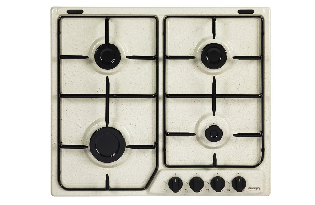 De'Longhi SF 46 ASV Piano Cottura da Incasso 60 cm, Comandi Frontali, Sabbia