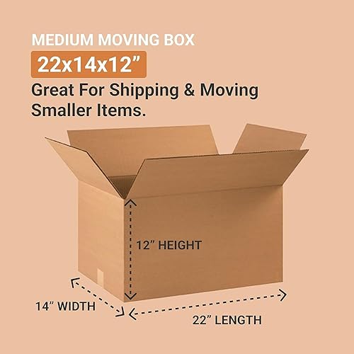 Miniatura 3 de AVIDITI Cajas de envío de 22 pulgadas de largo x 14 pulgadas de ancho x 12 pulgadas de alto paquete de 20 unidades  Caja de cartón corrugado para