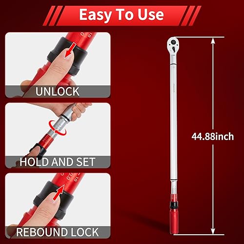 Miniatura 30 de Juego de llaves dinamométricas de clic de 1/4 pulgadas, 2.3-24.9 N.M/20-220 pulgadas, juego de llaves dinamométricas para bicicleta, 16 llaves