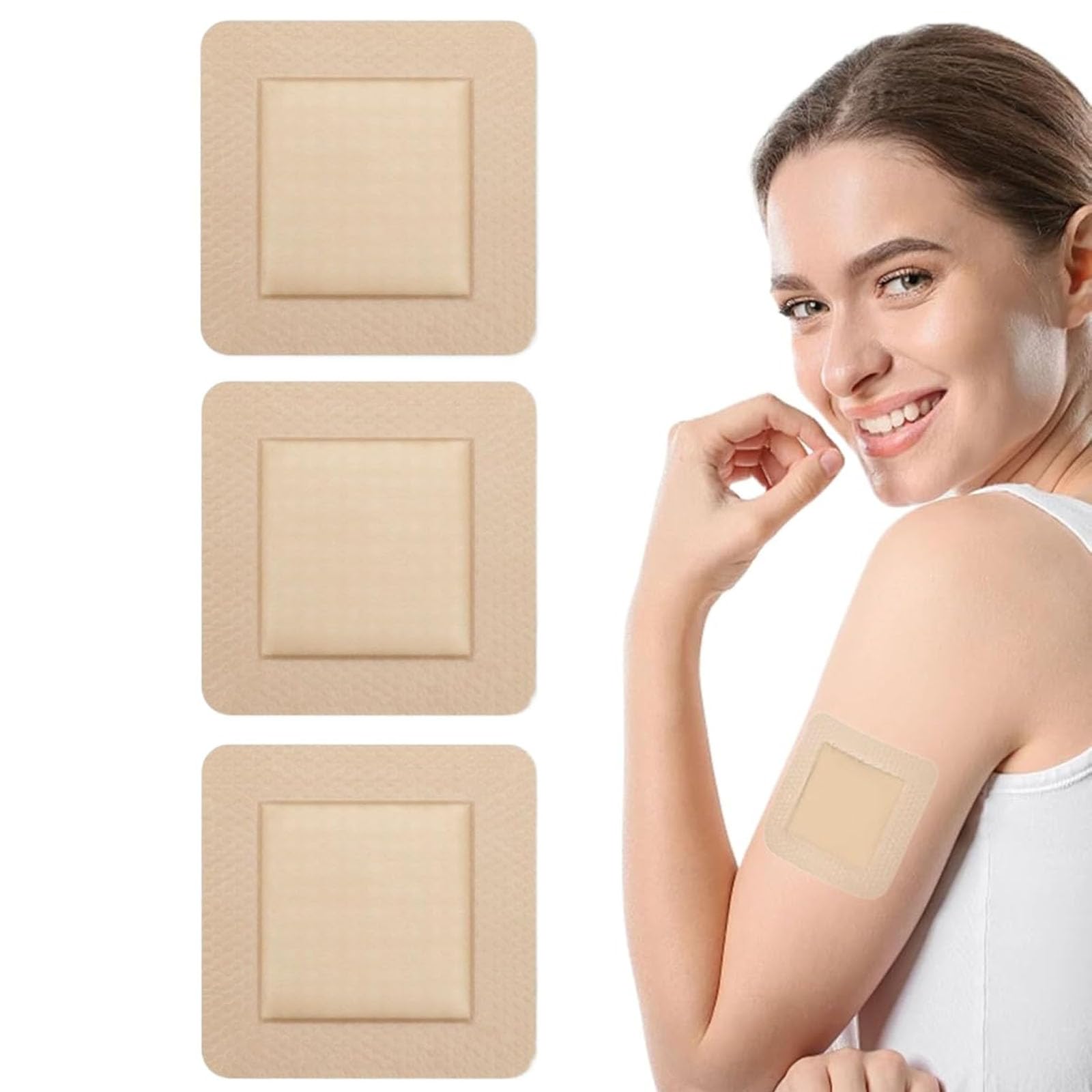 3 PCS Bed Sore Dressing, Pressure Sore Patch for Care, 10x10 cm Hydrocolloid Dressing for Bed Sores, Management, Shower-image-15