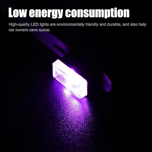 Miniatura 6 de Ziciner 4 lámparas LED USB para el interior del automóvil, mini luz nocturna LED portátil, kit de iluminación ambiental de interfaz USB enchufable,