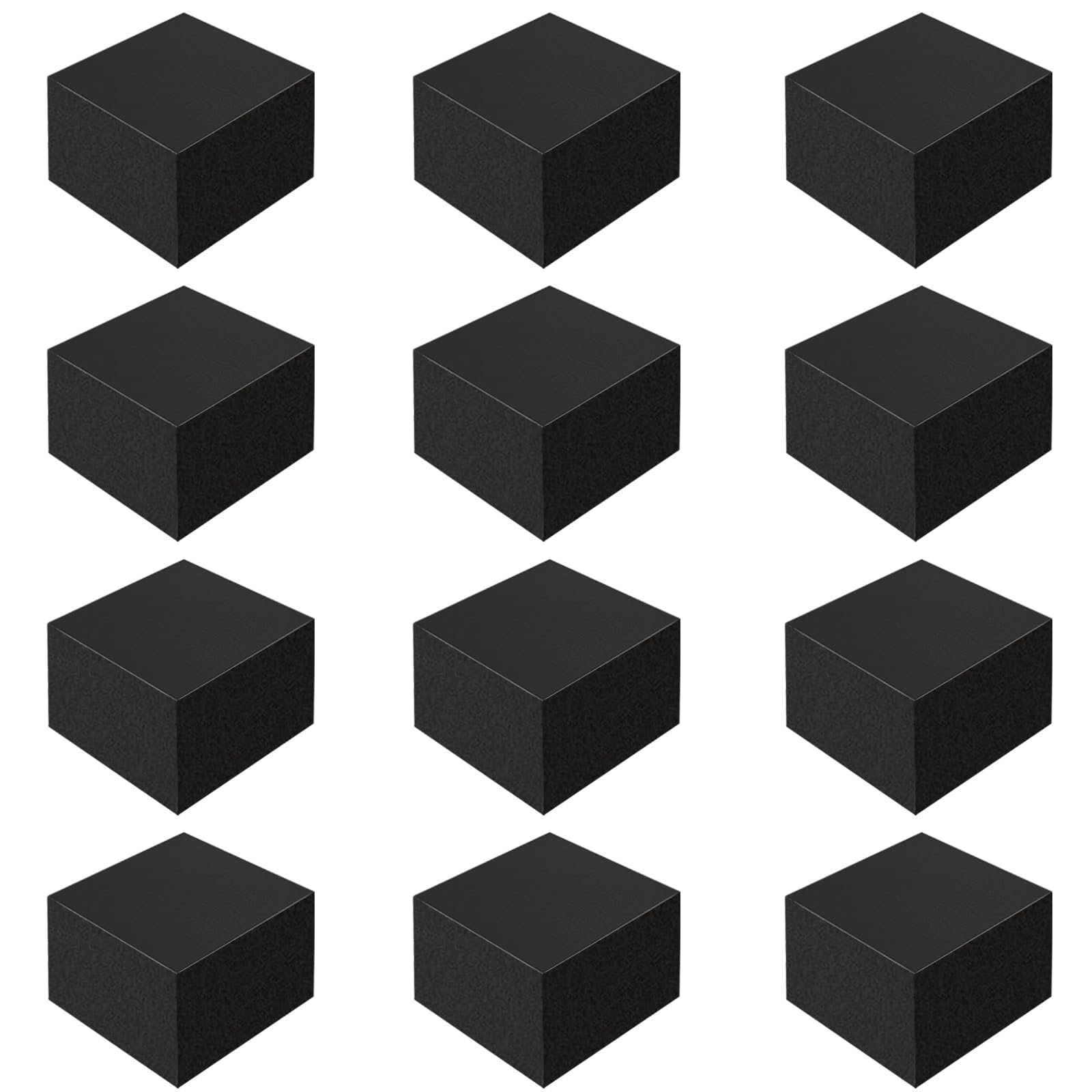 CAIYUANGUANGJIN 12pcs Rubber Anti Vibration Pads, 50x50x25mm Square Vibration Isolation Mats, Non-Slip Anti Noise Rubber Blocks Pads for Washing Machine Dryer Air Conditioner HVAC Compressor