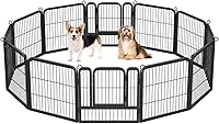 Vista 21 de Yaheetech Corralito para perros al aire libre, 32 pulgadas, 24 paneles, corral para perros para interiores, resistente, corral de ejercicio