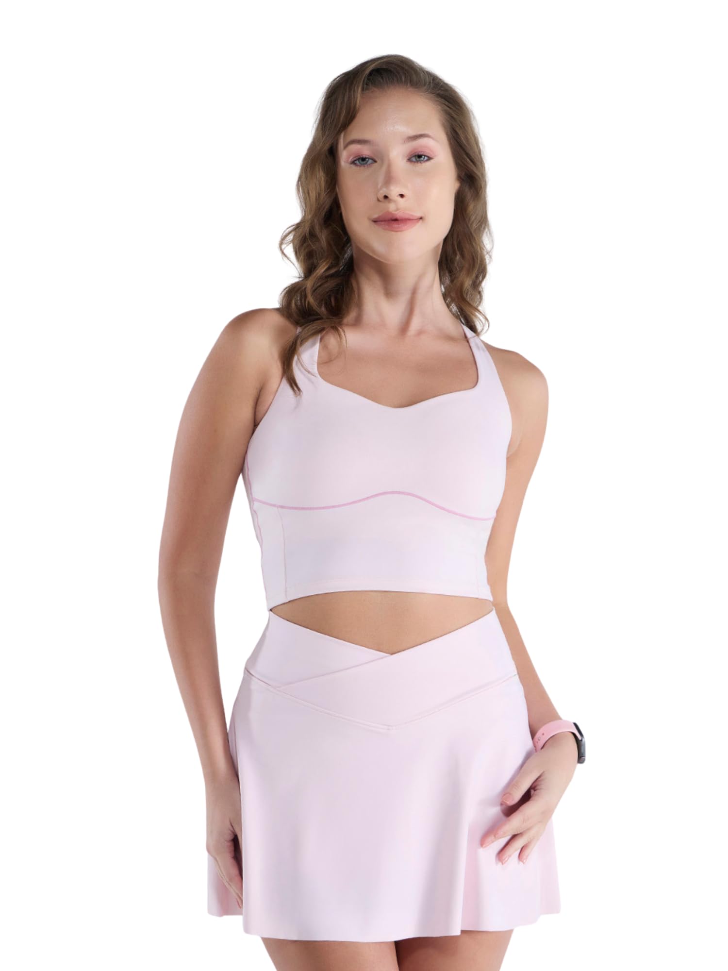 cava Heartline Longline Sports Bra for Women | Sweetheart Neckline | Strappy Back | Stitched Cups | Light Support-picture-41