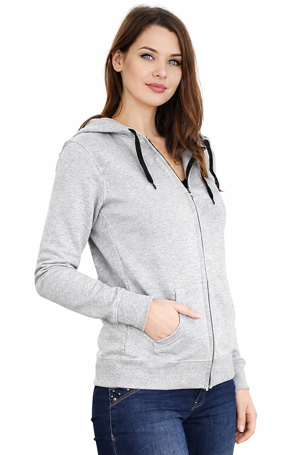 Women’s Solid Maroon Hooded Sweatshirt | Zip-Up Hoodie | Stylish Casual Wear-image-1