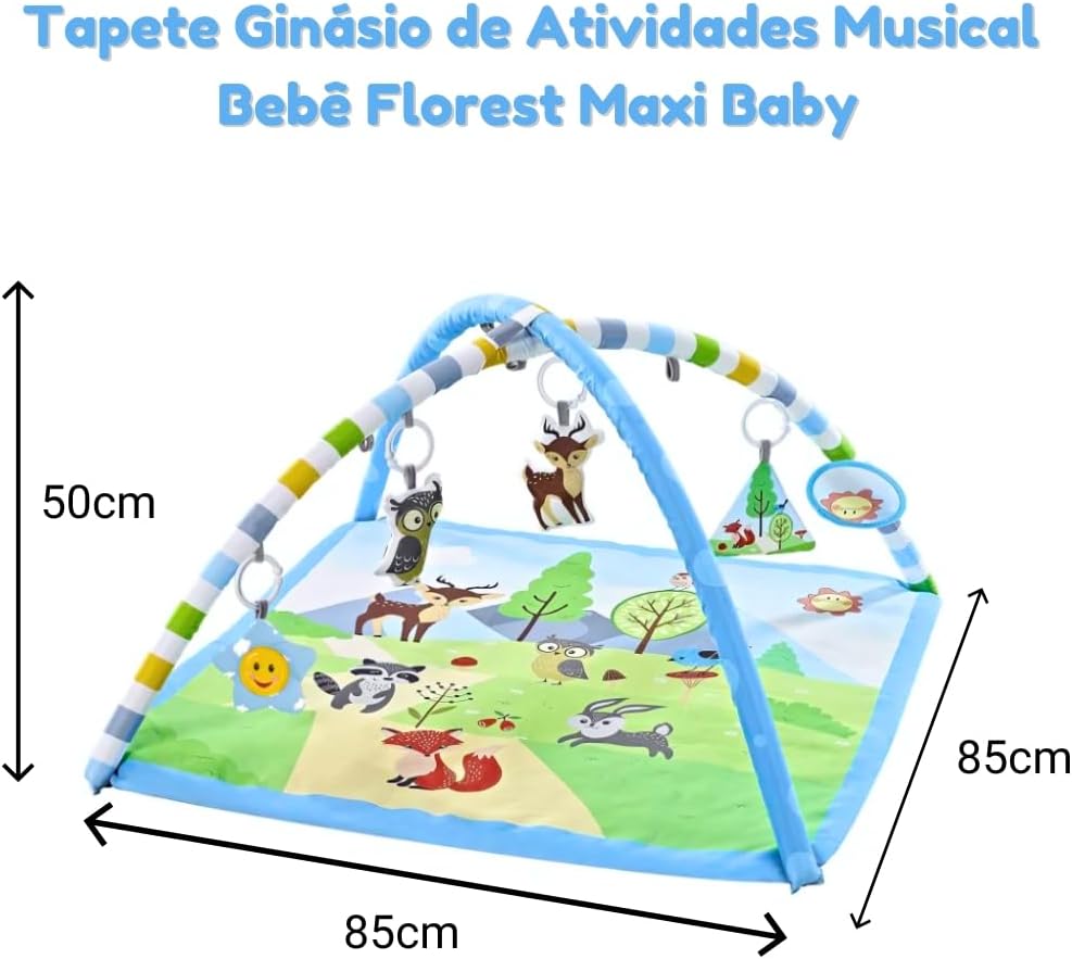 Maxi Baby Tapete de Atividades Bebê Com Luz Musical Florest