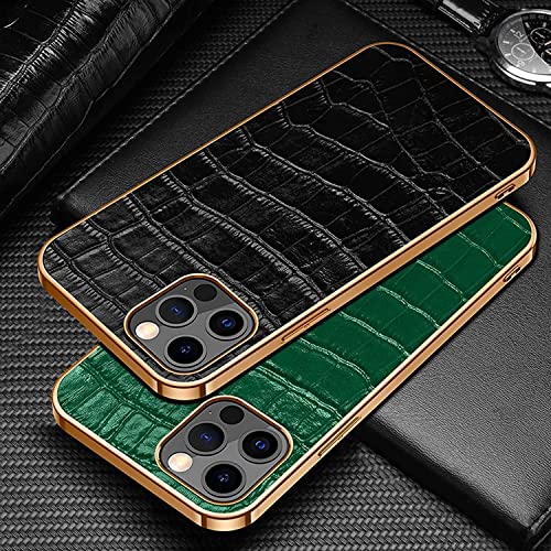 Étui en cuir véritable crocodile pour iPhone 13 Pro luxe - 4