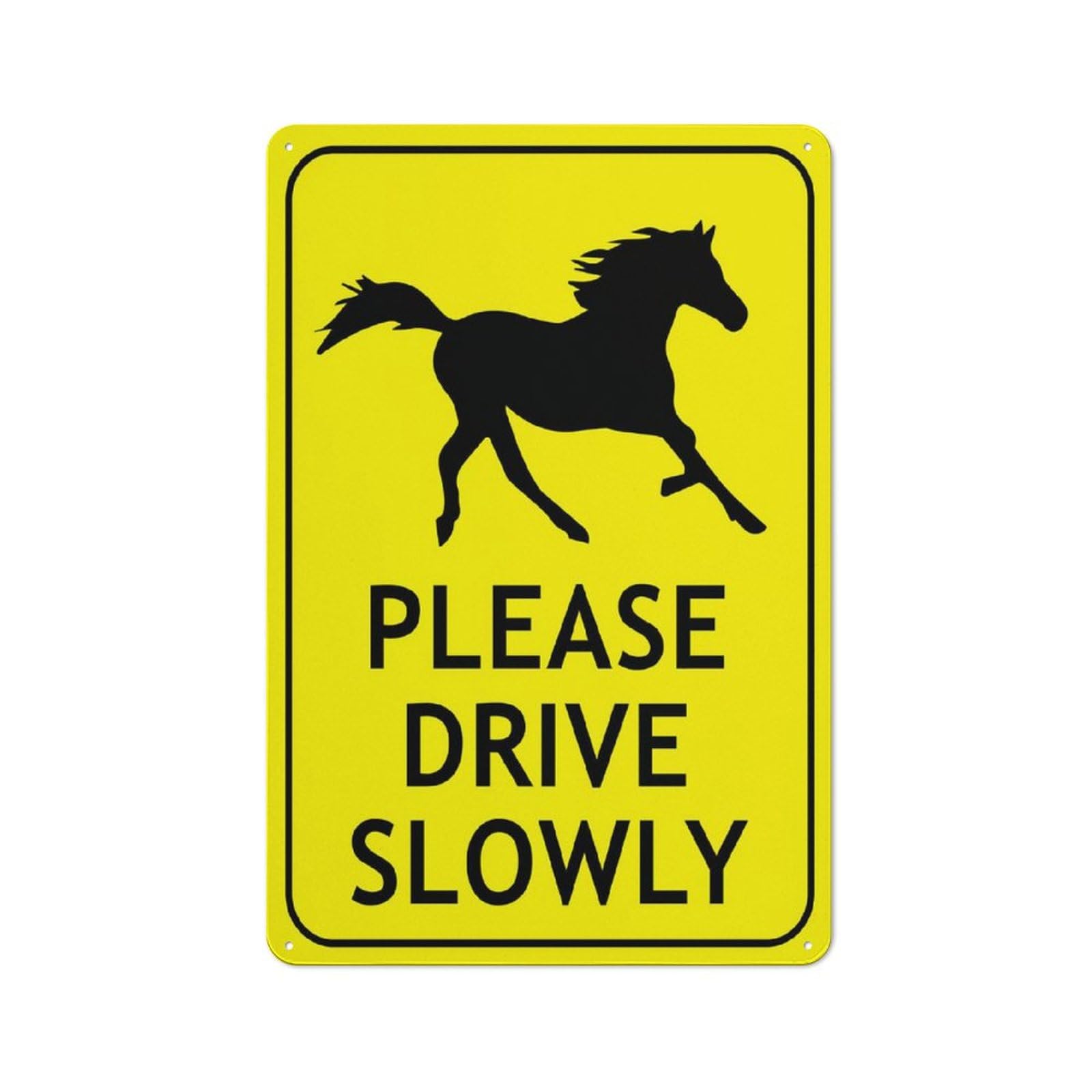 Brumbys Please Drive Slowly Bright Yellow Sign For Business 8"X12" Rust Free Aluminum Uv Printed,4 Pre-Drilled Holes.Durable/Weatherproof