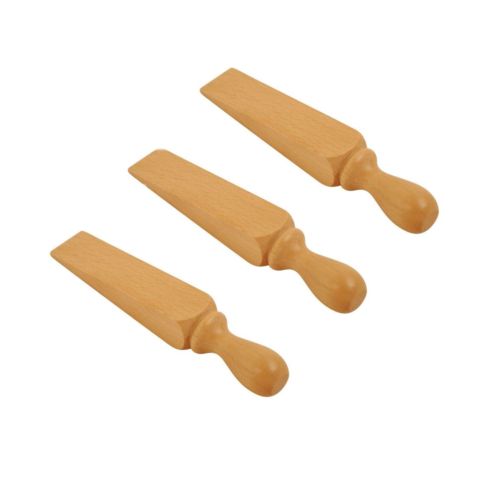 3 X Apollo Beech Wood Door Stopper Doorstop Wedge Doors Stop Stops Jam Wooden