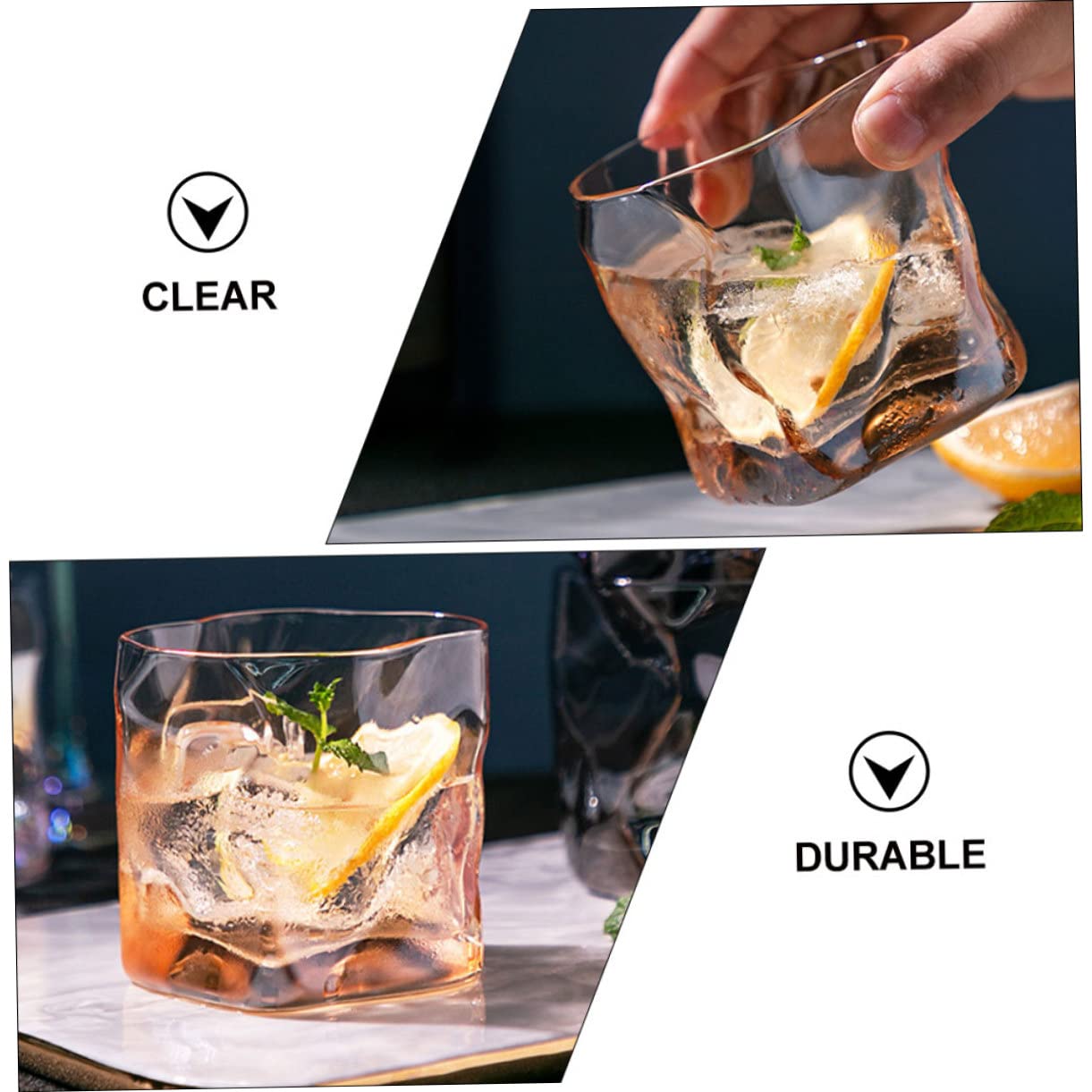 PRETYZOOM 4 Piezas jarro de Cerveza Taza de café de Viaje Claro Taza para Beber Tazas de Agua Vasos Cafe Vaso de Cerveza Vaso de Whisky de Bar Copa de Cristal de Barra Vidrio Reutilizable