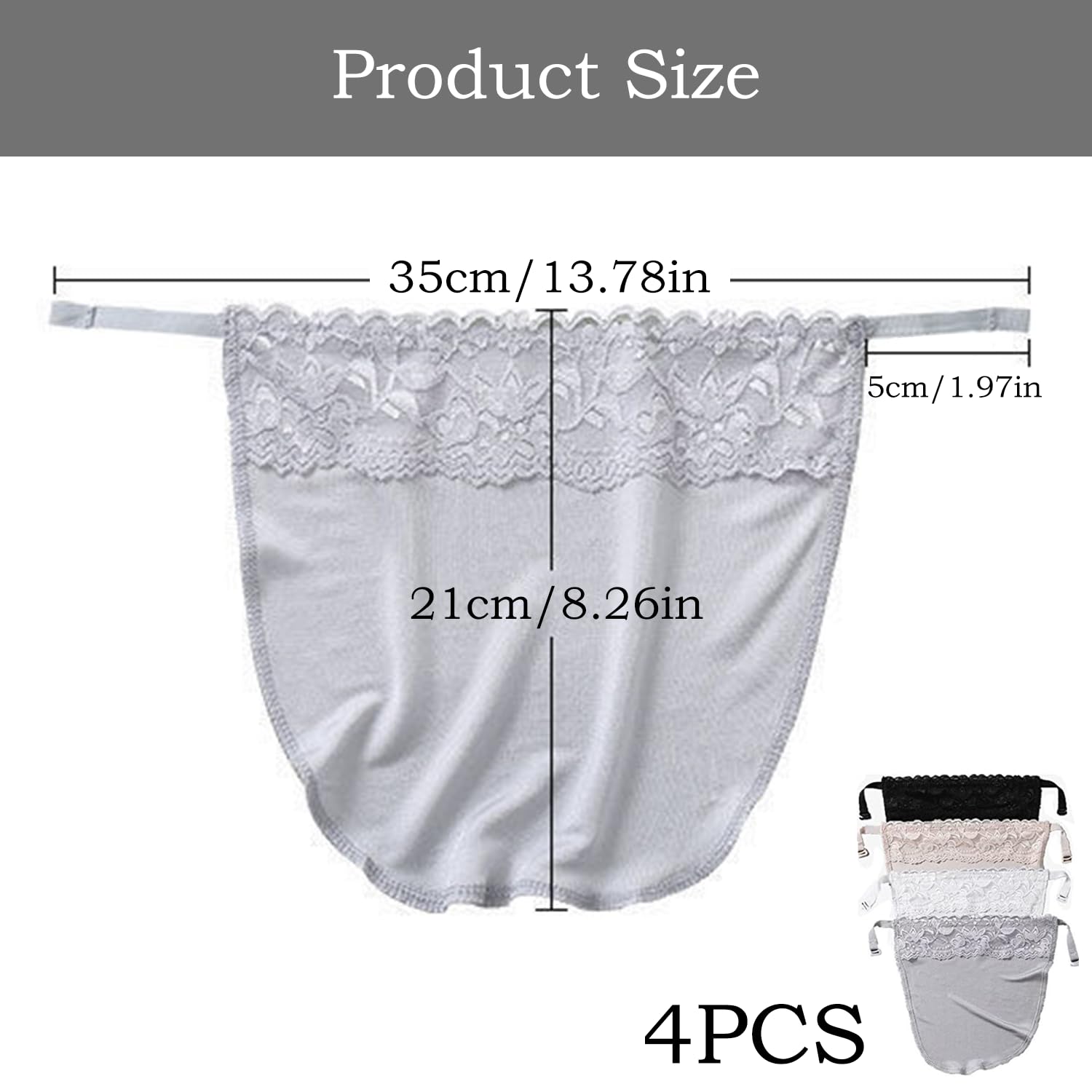 6 Unidades Sujetador Encaje Clip para Mujer - Cubre Escotes Invisibles con Tirantes Ajustables, Top Interior Imitación Elegante sin Costuras, Diseño Cómodo y Discreto para Blusas Escotadas