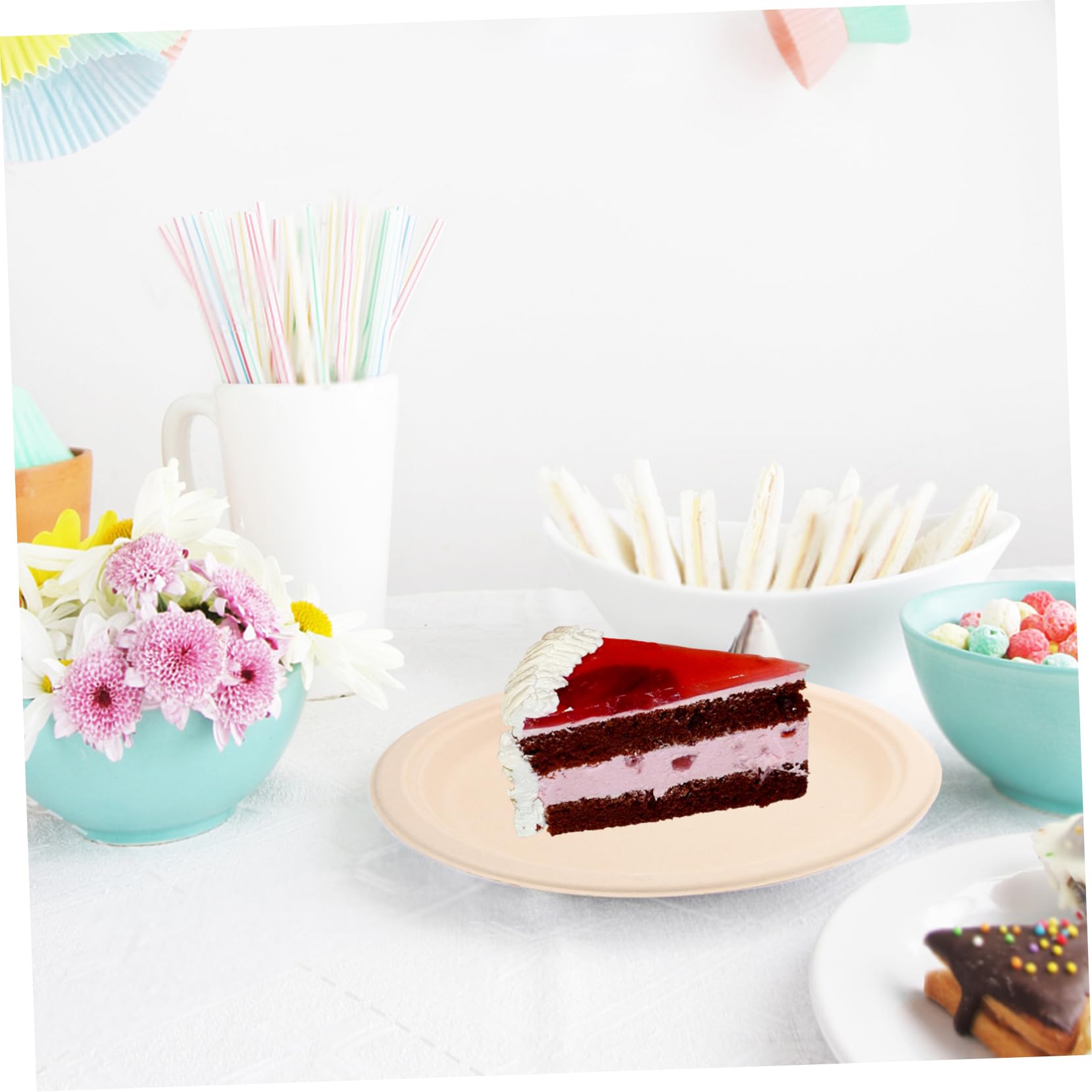 minkissy Pappteller 50stücke aus Papier 50 Stück Stabil und Praktisch für Partys Feste Desserts und Speisen