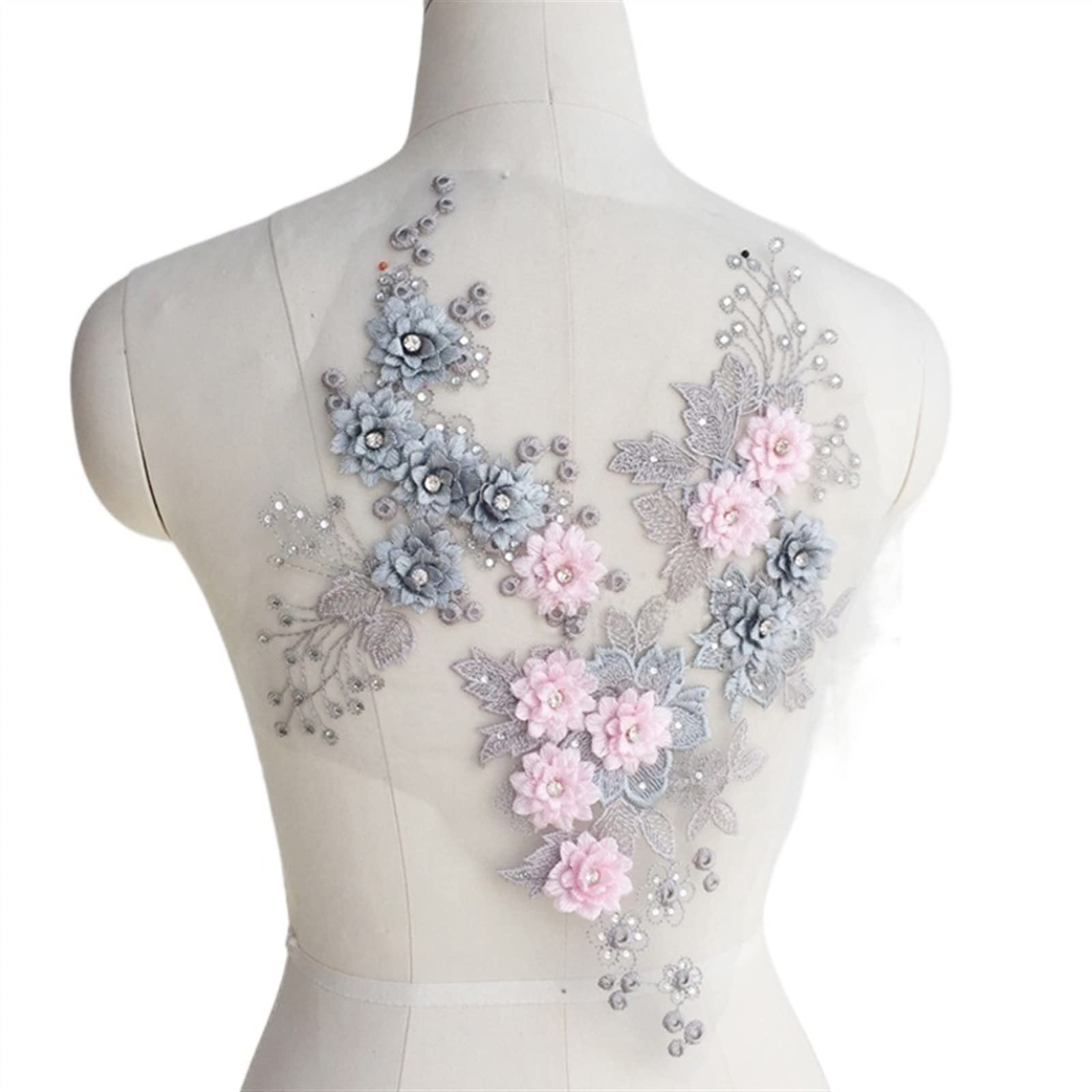 Robe mariée terne ? Patch floral dentelle rose applique cousue 2pcs