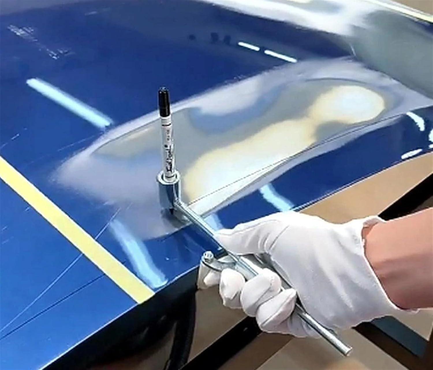 1 個自動車デントリペアホイールアーチ車体ラインマーキングツール調整可能な範囲 0-20 センチメートル車のホイールマークスクレーパ