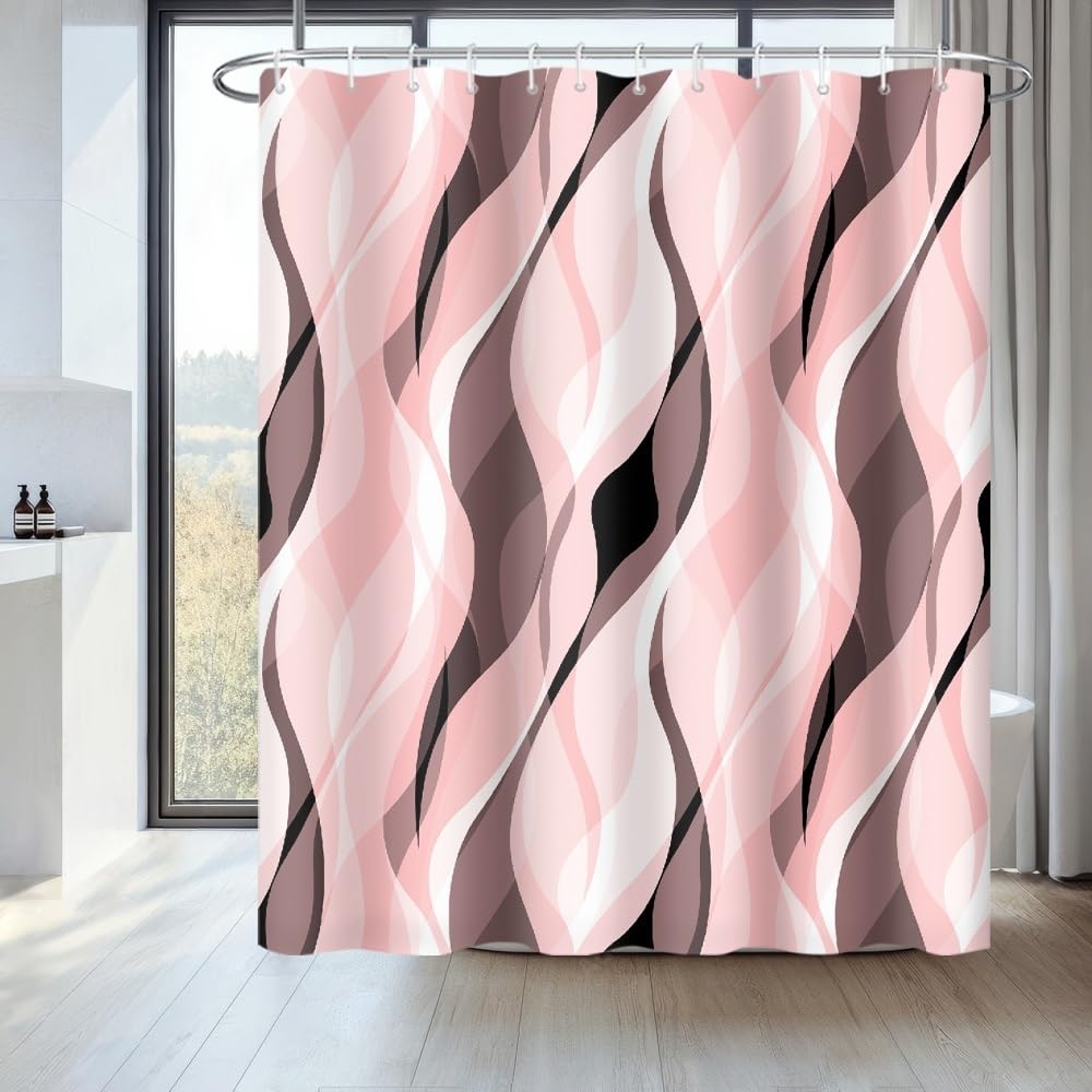 Uiiooazy Pastel Pink Shower Curtain - Image 3