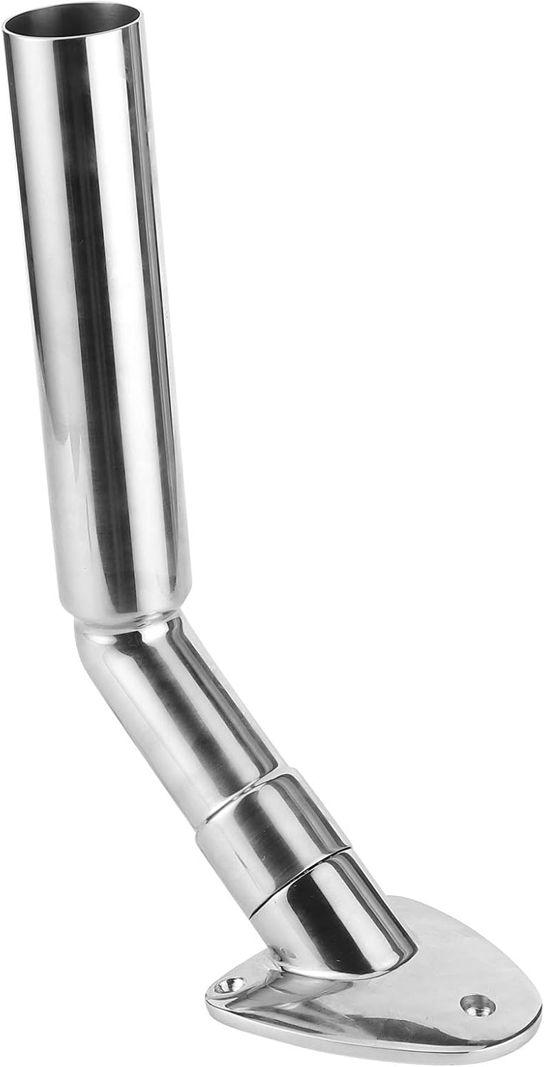 Fishing Rod Polished Holder Outrigger Fishing Rod Holder with Deck Mount Marine Yatch Pole Stainless Steel Hold Pipe Tube 40mm For Boats and Yachts
