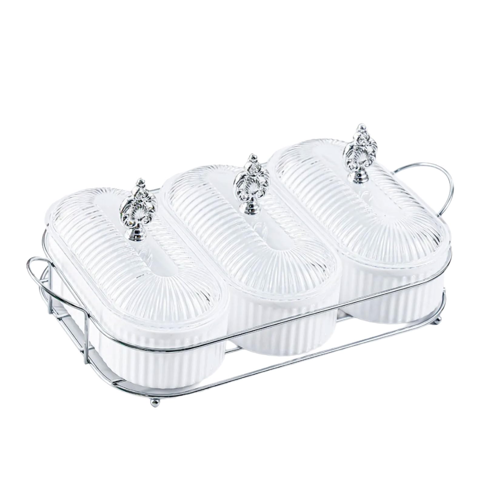 YWLUUOO Child Safe Dry Fruit Organizers with Viewable Lid and Nonslip Design for Dining Table Placement Multi Compartment Snacks Storage Container