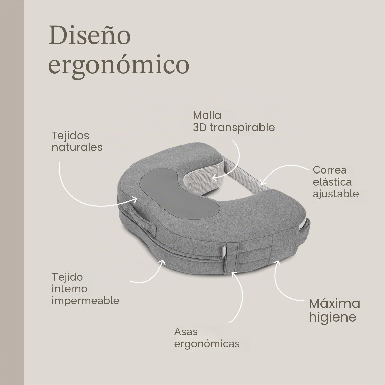 Inglesina Cojín Maternal Elysia Gris