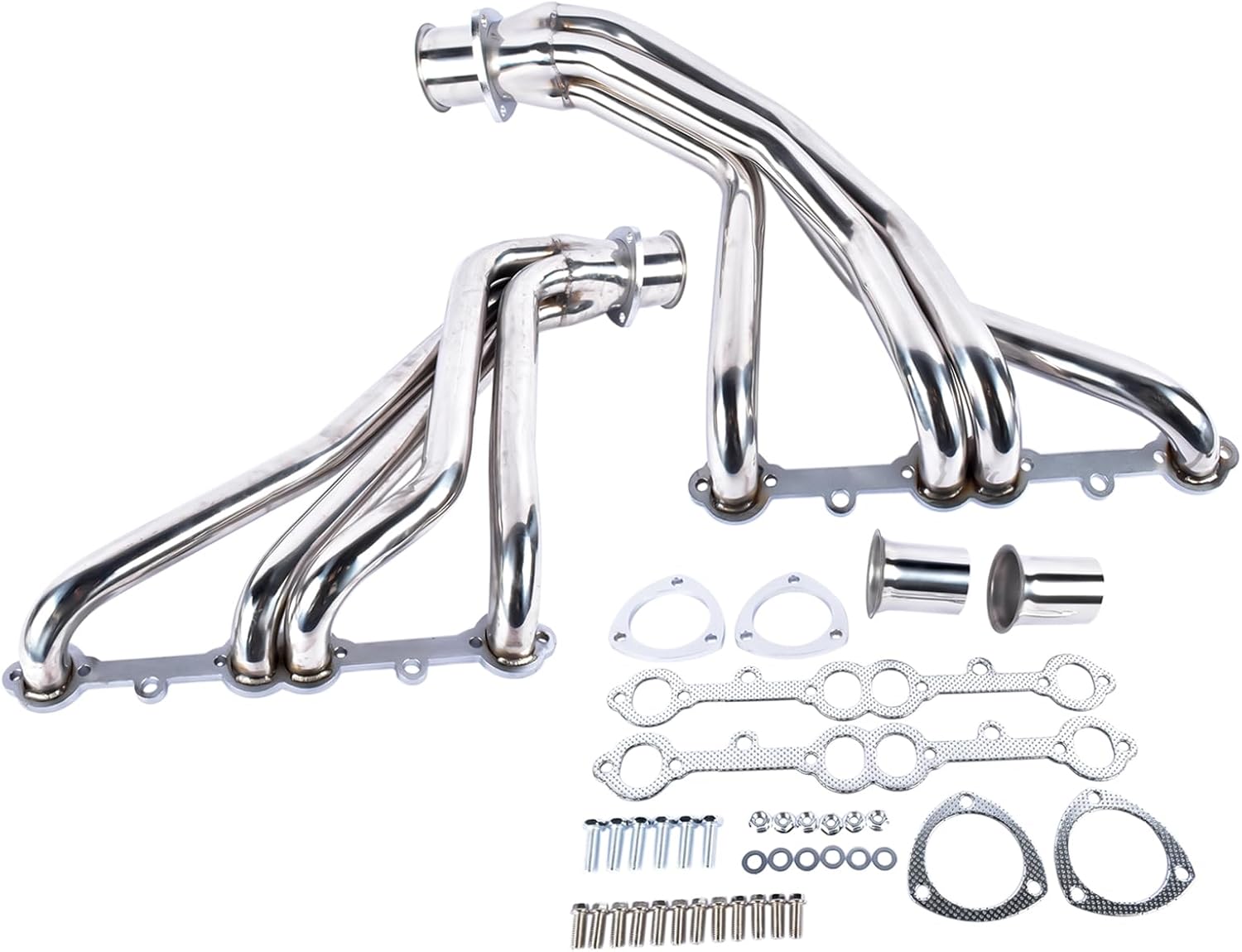 Stainless Long Tube Manifold Replacement for Chevy GMC Pickup Suburban Truck Small Block 1966-1987 C10 C20 C30 K10 K20 K30 305 5.0L/327 5.3L/350 5.7L