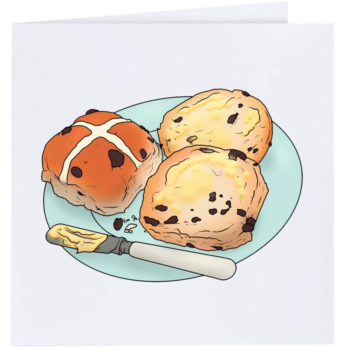 Azeeda 'Toasted Teacakes' Blank Greeting Card (GC00051429)