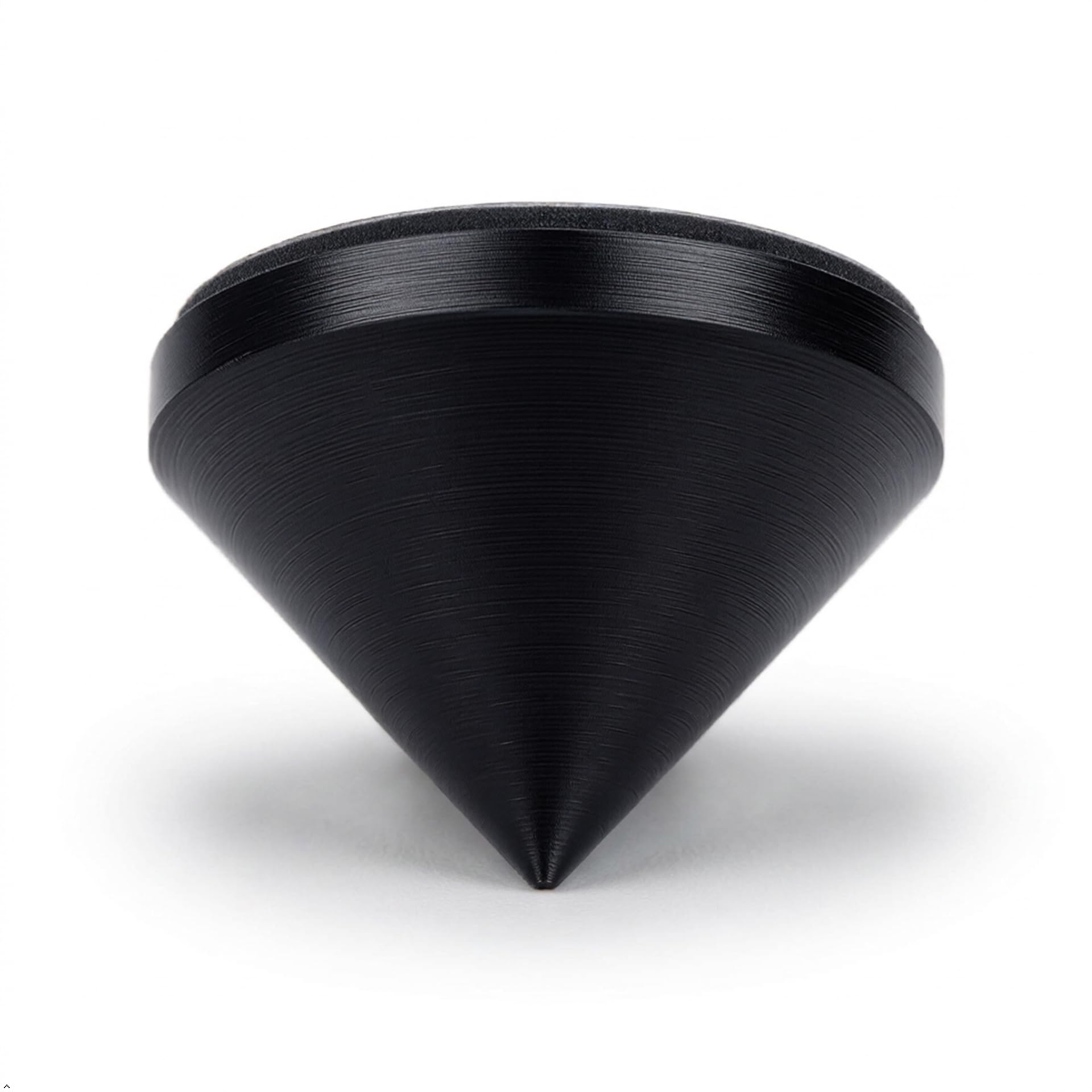 PrecisionGeek - Pointes pour Enceintes Forme Conique, diamètre 20 mm, Acier Noir, oxydé, Coussinets Autocollants Double Face Inclus - 4 pièces