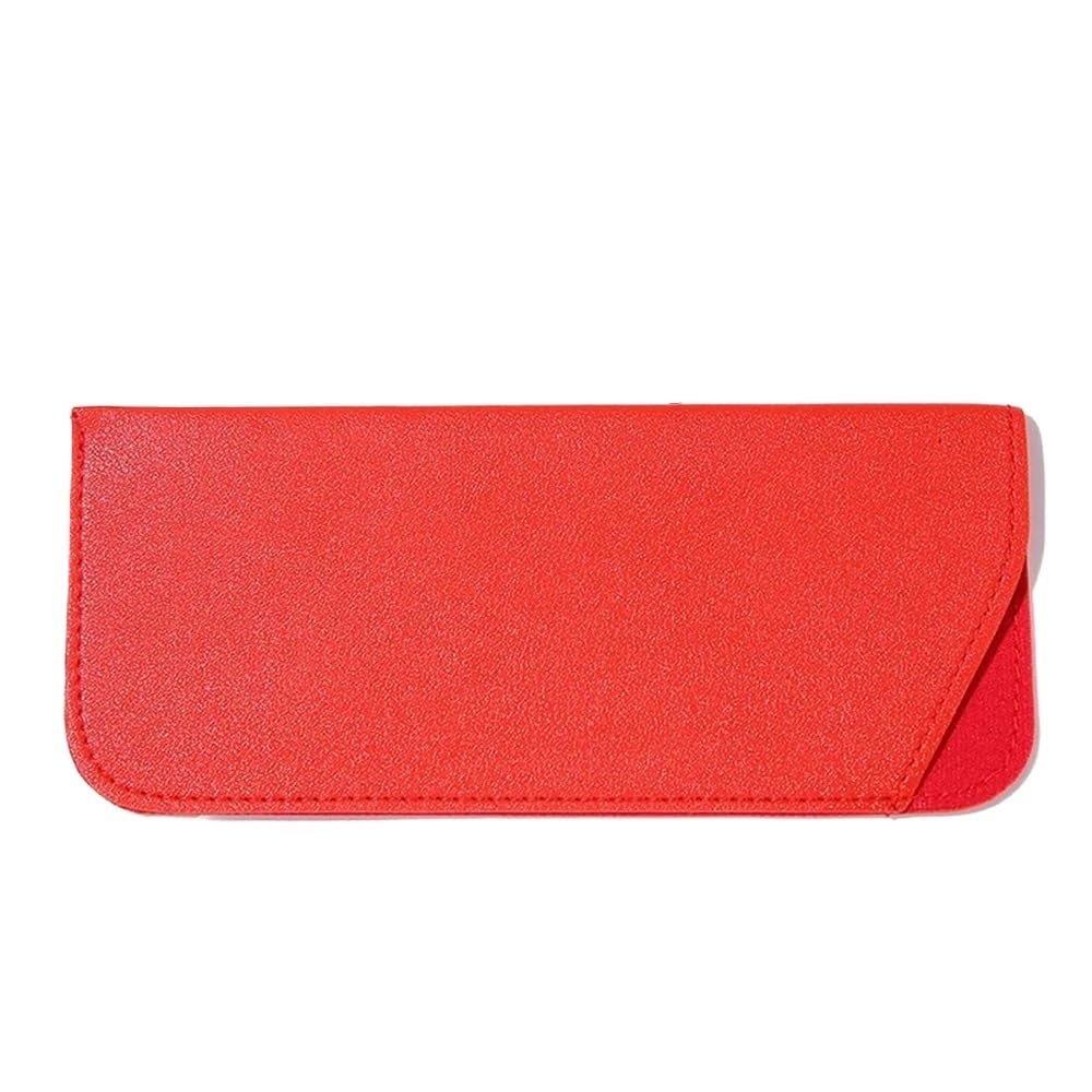 2/5/10 piezas unisex de piel sintética protectora para gafas de sol, funda protectora para gafas de lectura, accesorios (rojo, 10 unidades)