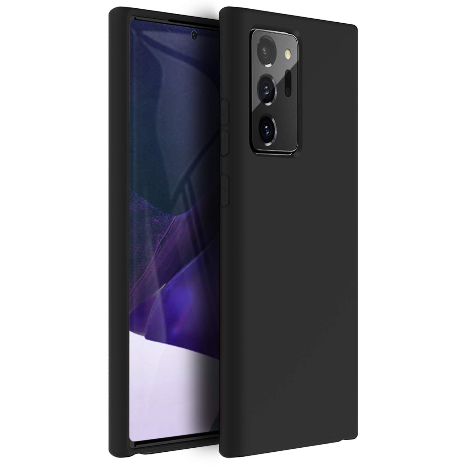 ZUSLAB Nano Silicone Case Compatible with Samsung Note 20 Ultra, Liquid Silicone Rubber Shockproof Soft Cover Black