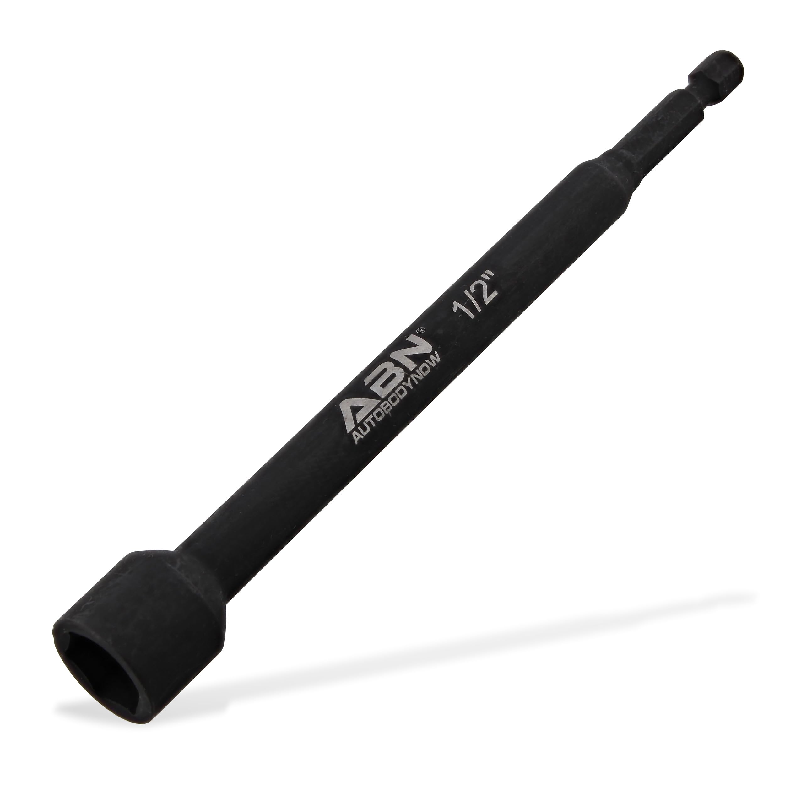ABN 1/2 IN Impact Nut Driver Tool - SAE 6 IN Long Shank Nut Driver Bits Magnetic Tip Sockets, 1/4 IN Hex Shank