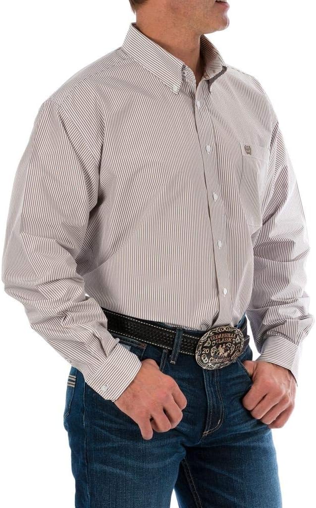 Cinch Men's Tencel Classic Fit Long Sleeve Shirt, Khaki, XS